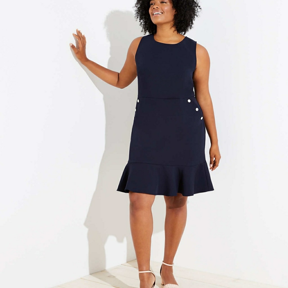 🎉HOST PICK 🎉 Loft Navy Blue Flounce Dress